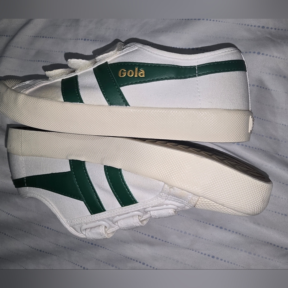 Gola Coaster Classic White and Green Trainers - Picture 2 of 8